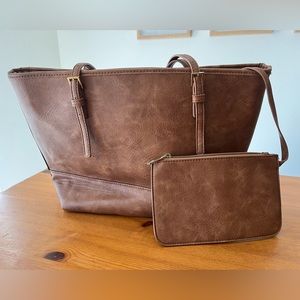 Urban Expressions Robi Classic Work tote - brown leather